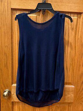 J. Crew Sleeveless Blouse, Navy Blue, SZ L